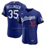 Maglia Baseball Uomo Los Angeles Dodgers Cody Bellinger 2021 City Connect Autentico Blu