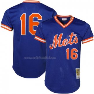 Maglia Baseball Uomo New York Mets Dwight Gooden Mitchell & Ness Cooperstown Mesh Batting Practice Blu