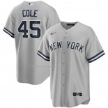 Maglia Baseball Uomo New York Yankees Gerrit Cole Road Replica Grigio