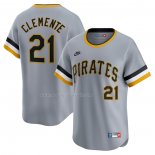 Maglia Baseball Uomo Pittsburgh Pirates Roberto Clemente Throwback Cooperstown Collection Limited Grigio