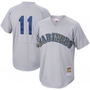 Maglia Baseball Uomo Seattle Mariners Edgar Martinez Mitchell & Ness Cooperstown Collection Mesh Batting Practice Grigio