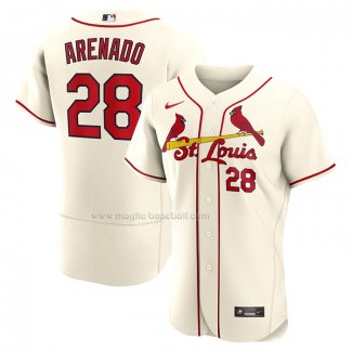 Maglia Baseball Uomo St. Louis Cardinals Nolan Arenado Alternato Autentico Crema
