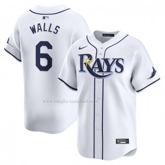 Maglia Baseball Uomo Tampa Bay Rays Taylor Walls Home Limited Bianco