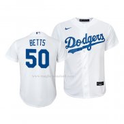 Maglia Baseball Bambino Los Angeles Dodgers Mookie Betts Replica Home 2020 Bianco