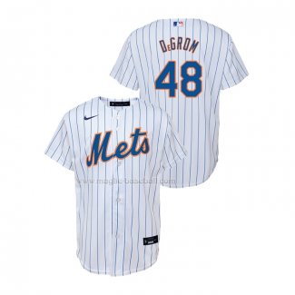 Maglia Baseball Bambino New York Mets Jacob Degrom Replica Home Bianco