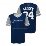 Maglia Baseball Bambino New York Yankees Gary Sanchez 2018 Llws Players Weekend Kraken Blu