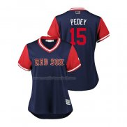 Maglia Baseball Donna Boston Red Sox Dustin Pedroia 2018 Llws Players Weekend Pedey Blu