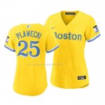 Maglia Baseball Donna Boston Red Sox Kevin Plawecki 2021 City Connect Replica Oro