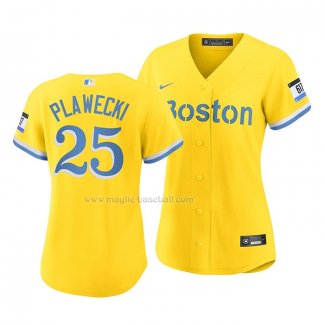 Maglia Baseball Donna Boston Red Sox Kevin Plawecki 2021 City Connect Replica Oro