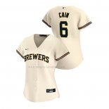 Maglia Baseball Donna Milwaukee Brewers Lorenzo Cain Replica Home 2020 Crema