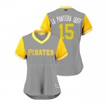 Maglia Baseball Donna Pittsburgh Pirates Adeiny Hechavarria 2018 Llws Players Weekend La Pantera Uuff Grigio