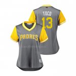 Maglia Baseball Donna San Diego Padres Freddy Galvis 2018 Llws Players Weekend Toco Grigio