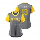 Maglia Baseball Donna San Diego Padres Freddy Galvis 2018 Llws Players Weekend Toco Grigio