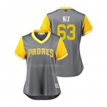 Maglia Baseball Donna San Diego Padres Jacob Nix 2018 Llws Players Weekend Nix Grigio