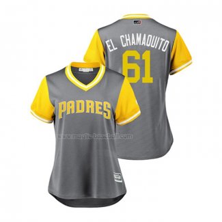 Maglia Baseball Donna San Diego Padres Luis Perdomo 2018 Llws Players Weekend El Chamaquito Grigio