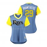 Maglia Baseball Donna Tampa Bay Rays Tommy Pham 2018 Llws Players Weekend Phamtastic Blu