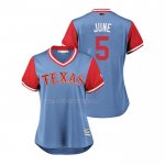 Maglia Baseball Donna Texas Rangers Willie Calhoun 2018 Llws Players Weekend June Blu