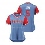 Maglia Baseball Donna Texas Rangers Willie Calhoun 2018 Llws Players Weekend June Blu