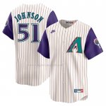 Maglia Baseball Uomo Arizona Diamondbacks Randy Johnson Throwback Cooperstown Collection Limited Crema