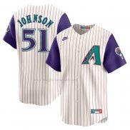 Maglia Baseball Uomo Arizona Diamondbacks Randy Johnson Throwback Cooperstown Collection Limited Crema