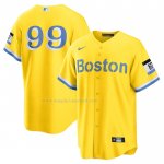 Maglia Baseball Uomo Boston Red Sox Alex Verdugo 2021 City Connect Replica Oro