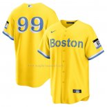 Maglia Baseball Uomo Boston Red Sox Alex Verdugo 2021 City Connect Replica Oro