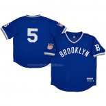 Maglia Baseball Uomo Brooklyn Royal Giants 5 Rings & Crwns Royal Mesh Replica V-neck Blu