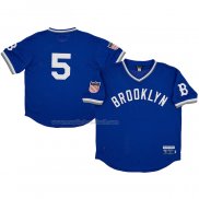 Maglia Baseball Uomo Brooklyn Royal Giants 5 Rings & Crwns Royal Mesh Replica V-neck Blu