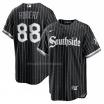 Maglia Baseball Uomo Chicago White Sox Luis Robert 2021 City Connect Replica Player Nero
