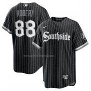 Maglia Baseball Uomo Chicago White Sox Luis Robert 2021 City Connect Replica Player Nero