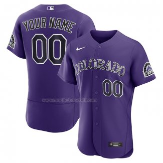 Maglia Baseball Uomo Colorado Rockies Alternato Autentico Personalizzate Viola