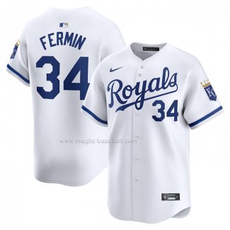 Maglia Baseball Uomo Kansas City Royals Freddy Fermin Nike Home Limited White