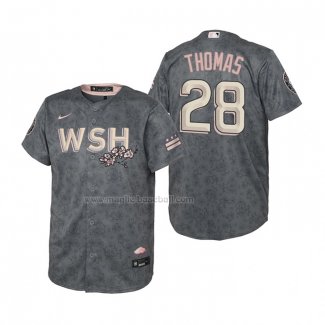 Maglia Baseball Bambino Washington Nationals Lane Thomas 2022 City Connect Replica Grigio