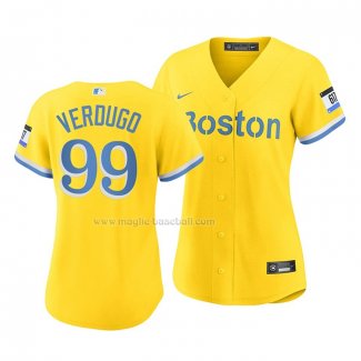 Maglia Baseball Donna Boston Red Sox Alex Verdugo 2021 City Connect Replica Oro
