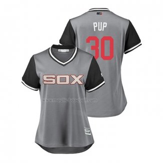 Maglia Baseball Donna Chicago White Sox Nicky Delmonico 2018 Llws Players Weekend Pup Grigio