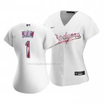 Maglia Baseball Donna Los Angeles Dodgers 2021 Dia de La Madre Bianco