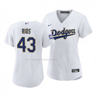 Maglia Baseball Donna Los Angeles Dodgers Edwin Rios 2021 Gold Program Replica Bianco