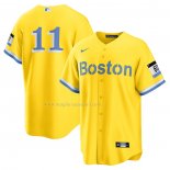 Maglia Baseball Uomo Boston Red Sox Rafael Devers 2021 City Connect Replica Oro