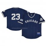 Maglia Baseball Uomo Chicago American Giants 23 Rings & Crwns Mesh Replica V-neck Blu