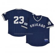 Maglia Baseball Uomo Chicago American Giants 23 Rings & Crwns Mesh Replica V-neck Blu