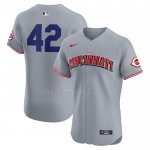 Maglia Baseball Uomo Cincinnati Reds Road 2024 Jackie Robinson Day Elite Grigio
