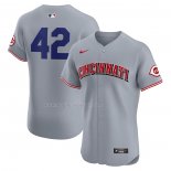 Maglia Baseball Uomo Cincinnati Reds Road 2024 Jackie Robinson Day Elite Grigio