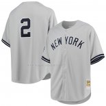 Maglia Baseball Uomo New York Yankees Derek Jeter Mitchell & Ness 1998 Cooperstown Collection Road Autentico Grigio