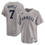 Maglia Baseball Uomo New York Yankees Mickey Mantle Throwback Cooperstown Collection Limited Grigio