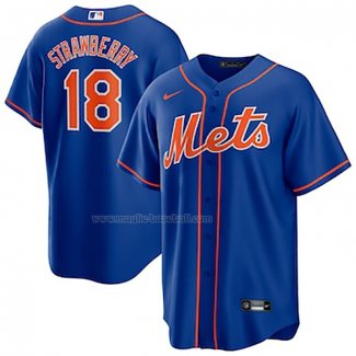 Maglia Baseball Uomo New York Mets Darryl Strawberry Alternato Elite Blu