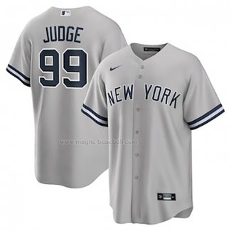 Maglia Baseball Uomo New York Yankees Aaron Judge Big Tall Road Replica Grigio