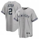 Maglia Baseball Uomo New York Yankees Derek Jeter Big Tall Road Replica Grigio