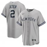Maglia Baseball Uomo New York Yankees Derek Jeter Big Tall Road Replica Grigio