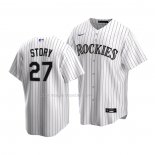 Maglia Baseball Bambino Colorado Rockies Trevor Story Replica Home 2020 Bianco