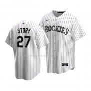 Maglia Baseball Bambino Colorado Rockies Trevor Story Replica Home 2020 Bianco